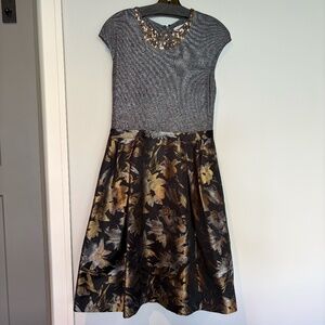 Grey and flower print dress
